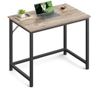 VASAGLE Escritorio de Computadora, Mesa, 50 x 80 x 76 cm, para Oficina, Dormitorio, Salón, Marco de Metal, Grege Chiné y Negro Tinta LWD038B02