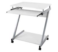 VASAGLE Escritorio de la Computadora Blanco Mesa de Ordenador en Forma de Z, para hogar u Oficina LCD811W, Moderno, 60 x 48 x 73 cm