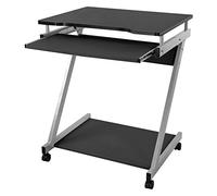 VASAGLE Escritorio de la Computadora en Forma de Z | Mesa de Ordenador, para Hogar o Oficina, Tinta negra y Plata, Colección BLOSS LCD811B