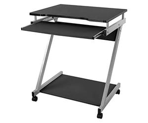 VASAGLE Escritorio de la Computadora en Forma de Z | Mesa de Ordenador, para Hogar o Oficina, Tinta negra y Plata, Colección BLOSS LCD811B