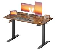 VASAGLE Escritorio Eléctrico Ajustable en Altura, Escritorio para Ordenador, Recordatorio de Sedentarismo, Función de Memoria con 4 Alturas, para Oficina, 120 x 60 cm, Marrón Rústico LSD312KD03