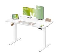 VASAGLE Escritorio Elevable Eléctrico, 4 Memorias, 120 x 60 cm | Mesa Ajustable Altura, 72-120 cm, Aviso Sedentario, Oficina, Blanco Mate y Blanco, Colección BALOK, LSD312WZ03
