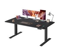 VASAGLE Escritorio Elevable Eléctrico con Motor Silencioso y Puerto USB-C | Mesa Ajustable en Altura, 160 x 80 x 72-120 cm, para Oficina y Despacho, Negro Tinta y Negro, Colección BALOK LSD146BZ02