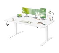 VASAGLE Escritorio Elevable Eléctrico con Motor Silencioso y Puerto USB-C | Mesa Ajustable en Altura, 160 x 80 x 72-120 cm, para Oficina y Despacho, Blanco Mate y Blanco, Colección BALOK LSD146WZ02