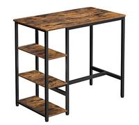 VASAGLE Escritorio informático, Escritorio con Almacenamiento, Mesa Alta, Marco de Acero, estación de Trabajo, 109 x 60 x 100 cm, Montaje fácil, Estilo Industrial, marrón rústico y Negro LBT11X