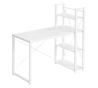 VASAGLE Escritorio, Mesa de Ordenador con Estantes a Derecha o Izquierda, Mesa de Oficina de 120 cm, para Estudio, Oficina en Casa, Fácil Montaje, Blanco Arce LWD048W44