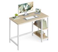 VASAGLE Escritorio, Mesa de Trabajo, 100 x 50 x 76 cm, Estilo Moderno, para Estudio Dormitorio Salón Oficina, Beige Natural y Blanco Perla LWD046L01
