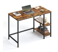 VASAGLE Escritorio, Mesa de Trabajo, 100 x 50 x 76 cm, Estilo Moderno, para Estudio Dormitorio Salón Oficina, Marrón Rústico y Negro Tinta LWD046B01