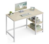 VASAGLE Escritorio, Mesa de Trabajo, 120 x 60 x 76 cm, Estilo Moderno, para Estudio Dormitorio Salón Oficina, Beige Natural y Blanco Perla LWD047N02