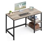 VASAGLE Escritorio, Mesa de Trabajo, 120 x 60 x 76 cm, Estilo Moderno, para Estudio Dormitorio Salón Oficina, Greige Brezo y Negro Tinta LWD047MB