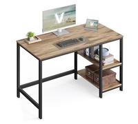 VASAGLE Escritorio, Mesa de Trabajo, 120 x 60 x 76 cm, Estilo Moderno, para Estudio Dormitorio Salón Oficina, Marrón Camello y Negro Tinta LWD047K01