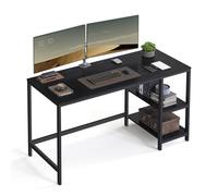 VASAGLE Escritorio, Mesa de Trabajo, 140 x 60 x 76 cm, Estilo Moderno, para Estudio Dormitorio Salón Oficina, Negro Ébano LWD055B02