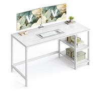 VASAGLE Escritorio, Mesa de Trabajo, 140 x 60 x 76 cm, Estilo Moderno, para Estudio Dormitorio Salón Oficina, Blanco Arce LWD055W01