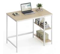 VASAGLE Escritorio, Mesa de Trabajo, Estilo Moderno, para Estudio Dormitorio Salón Oficina, 100 x 50 x 76 cm, Beige Natural y Blanco Perla LWD046L01