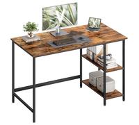 VASAGLE Escritorio, Mesa de Trabajo, Estilo Moderno, para Estudio Dormitorio Salón Oficina, 120 x 60 x 76 cm, Marrón Rústico y Negro Tinta LWD47X