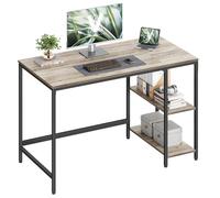 VASAGLE Escritorio, Mesa de Trabajo, 120 x 60 x 76 cm, Estilo Moderno, para Estudio Dormitorio Salón Oficina, Greige Brezo y Negro Tinta LWD047MB