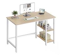 VASAGLE Escritorio, Mesa de Trabajo, Estilo Moderno, para Estudio Dormitorio Salón Oficina, 120 x 60 x 76 cm, Beige Natural y Blanco Perla LWD047N02