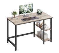 VASAGLE Escritorio, Mesa de Trabajo, 120 x 60 x 76 cm, Estilo Moderno, para Estudio Dormitorio Salón Oficina, Greige Brezo y Negro Tinta LWD047MB
