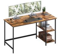 VASAGLE Escritorio, Mesa de Trabajo, Estilo Moderno, para Estudio Dormitorio Salón Oficina, 140 x 60 x 76 cm, Marrón Rústico y Negro Tinta LWD55X