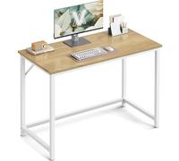 VASAGLE Escritorio, Mesa Oficina Pequeña y Estación Trabajo, Mesa para Teletrabajo, Estudio, Dormitorio, 50 x 100 x 76 cm, Estilo Moderno, Estructura Metal, Roble Natural y Blanco Perla LWD041W70V1