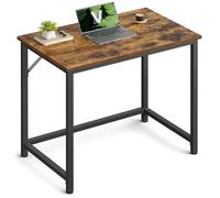 VASAGLE Escritorio, Mesa Oficina Pequeña y Estación Trabajo, Mesa para Teletrabajo, Estudio, Dormitorio, 50 x 80 x 76 cm, Estilo Industrial, Estructura Metal, Marrón Rústico y Negro Tinta LWD038B01