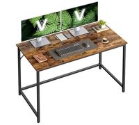 VASAGLE Escritorio, Mesa Oficina Pequeña y Estación Trabajo, Mesa para Teletrabajo, Estudio, Dormitorio, 60 x 120 x 76 cm, Estilo Industrial, Estructura Metal, Marrón Rústico y Negro Tinta LWD039B01