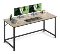 VASAGLE Escritorio, Mesa Oficina Pequeña y Estación Trabajo, Mesa para Teletrabajo, Estudio, Dormitorio, 60 x 135 x 76 cm, Estilo Industrial, Estructura Metal, Greige Brezo y Negro Tinta LWD043B02