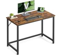VASAGLE Escritorio, Mesa Oficina Pequeña y Estación Trabajo, Mesa para Teletrabajo, Estudio, Dormitorio, 50 x 100 x 76 cm, Estilo Industrial, Estructura Metal, Marrón Rústico y Negro Tinta LWD41X