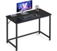 VASAGLE Escritorio, Mesa Oficina Pequeña y Estación Trabajo, Mesa para Teletrabajo, Estudio, Dormitorio, 50 x 100 x 76 cm, Estilo Industrial, Estructura Metal, Negro Ébano y Negro Tinta LWD041B56