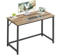 VASAGLE Escritorio, Mesa Oficina Pequeña y Estación Trabajo, Mesa para Teletrabajo, Estudio, Dormitorio, 50 x 100 x 76 cm, Estilo Moderno, Estructura Metal, Marrón Camello y Negro Tinta LWD041K01