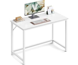 VASAGLE Escritorio, Mesa Oficina Pequeña y Estación Trabajo, Mesa para Teletrabajo, Estudio, Dormitorio, 50 x 100 x 76 cm, Estilo Moderno, Estructura Metal, Blanco Arce y Blanco Nube LWD041W44