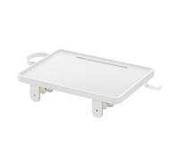 VASAGLE Estante de Cama, Mesita de Noche Colgante para litera, Cama Alta, Ranura para Teléfono Móvil, Portavasos Giratorio, Gancho, Abrazaderas Ajustables, Dormitorio, Blanco Nube LET301W02