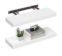 VASAGLE Estante de Pared, Estante Flotante, 20 x 60 x 3,8 cm, Balda de Pared para Marcos de Fotos, Decoración, para Salón, Estudio, Cocina, Blanco Niebe LWS026WE01-2J