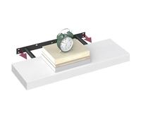 VASAGLE Estante de Pared Flotante, Estanteria Pared, 60 x 20 x 3,8 cm | Balda de Pared para Marcos de Fotos, Decoración, para Salón, Estudio, Cocina, Blanco Nieve, Colección CUSTOS LWS026WE01