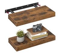 VASAGLE Estante de Pared, Estante Flotante, 20 x 40 x 3,8 cm, Balda de Pared para Marcos de Fotos, Decoración, para Salón, Estudio, Cocina, Marrón Rústico LWS24BX