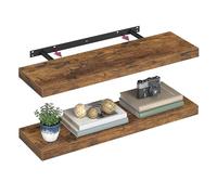 VASAGLE Estante de Pared para Libros, Fotos, decoración, Flotante, 80 x 20 x 3,8 cm, de Tablero DM, para Oficina, salón, Cocina, Pasillo, Dormitorio, baño, marrón Vintage, LWS28BX