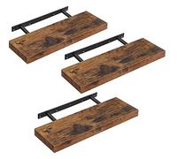 VASAGLE Estante de Pared, Juego de 3, Estante Flotante, 20 x 60 x 3,8 cm, Balda de Pared para Marcos de Fotos, Decoración, para Salón, Estudio, Cocina, Marrón Rústico LWS26BX-3