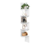 VASAGLE Estante esquinero para montaje en pared, estantería esquinera flotante de 5 niveles, estante para plantas para dormitorio, sala de estar, baño, oficina en casa, simplemente blanco ULBC72WT