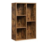 VASAGLE - Estantería con 5 Compartimentos, Mueble de Almacenamiento para Libros, tabique Separador, Expositor, para salón, Dormitorio, Oficina, 24 x 50 x 80 cm, marrón rústico LBC025X01