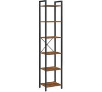 VASAGLE Estantería de 30 x 40 x 187,5 cm de color marrón rústico y negro tinta