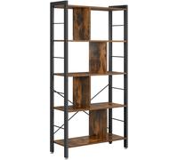 VASAGLE Estantería de 5 niveles de 30 x 74 x 154,5 cm de color marrón rústico