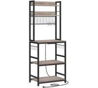 VASAGLE Estantería de cocina de 40 x 60 x 170 cm de color greige y negro