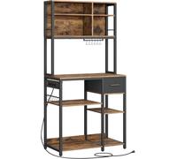 VASAGLE Estantería de cocina de 40 x 80 x 180,4 cm de color marrón y negro