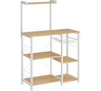VASAGLE Estantería de cocina de 40 x 90 x 134 cm de color beige y blanco
