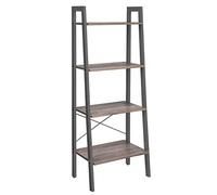 VASAGLE Estantería de Escalera de 4 Niveles, Marco de Acero | Estantería para Salón, Dormitorio, Oficina en Casa, Estilo Industrial, Greige Mélange y negro mate, Colección BARNET LLS44MG