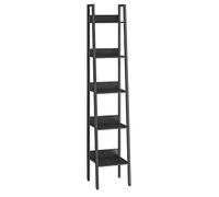 VASAGLE Estantería de Escalera de 5 Niveles, Armario de Almacenamiento de pie, Oficina, Sala de Estar, Dormitorio, Cocina, Estilo Industrial, Madera Negra LLS109B56
