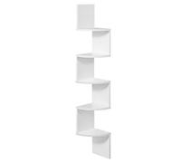 VASAGLE Estantería de Esquina de Montaje en Pared, Estantería Esquinera de 5 Niveles, Estantería de Plantas, para Dormitorio, Sala de Estar, Baño, Oficina en Casa, Blanco Nube/Marrón Rústico Marrón Rú