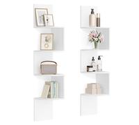 VASAGLE Estantería de Esquina en Pared, 4 Niveles, 20 x 20 x 103.8 cm | Estantería para plantas, para dormitorio, salón, baño, oficina en casa, color blanco nube, colección Custos LBC704WB01