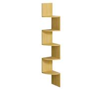 VASAGLE Estantería de Esquina en Pared, 5 Niveles, 20 x 20 x 126 cm | Estantería Libros, para Dormitorio, Sala de Estar, Amarillo Paja, Colección CUSTOS LBC072Y70