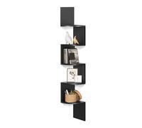 VASAGLE EstanterÍa de Esquina en Pared, EstanterÍa Esquinera de 5 Niveles, 126 x 20cm, Estanteria Libros, para Dormitorio, Sala de Estar, BaÑo, Oficina en Casa, Blanco, Negro LBC20BK